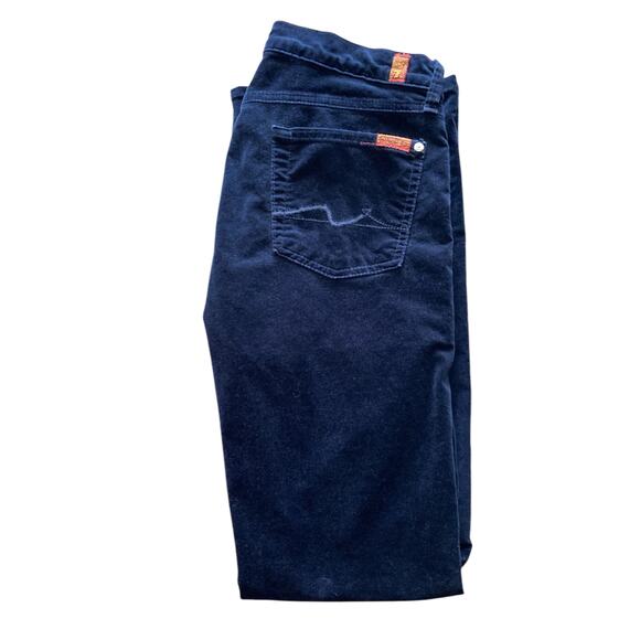 Anthropologie 7 for all mankind velour navy flare jeans 28 - Picture 2 of 11